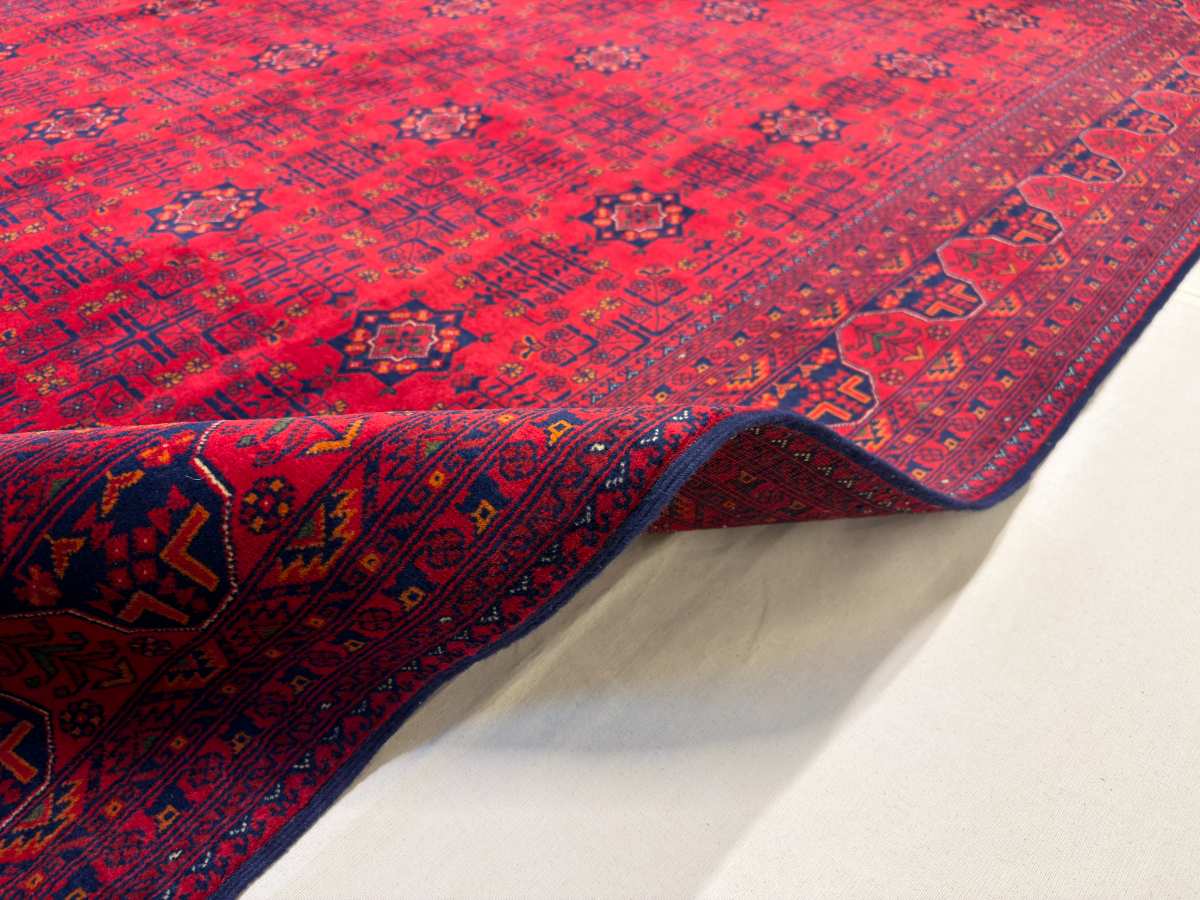 7x10 ft Hand Knotted Afghan Belgic Area Wool Rug - Natural Vegetable Dye thumbnail 3