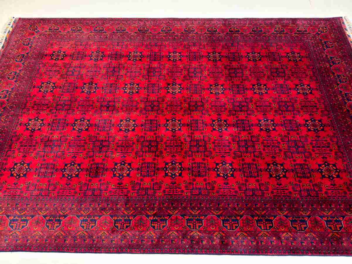 7x10 ft Hand Knotted Afghan Belgic Area Wool Rug - Natural Vegetable Dye thumbnail 6