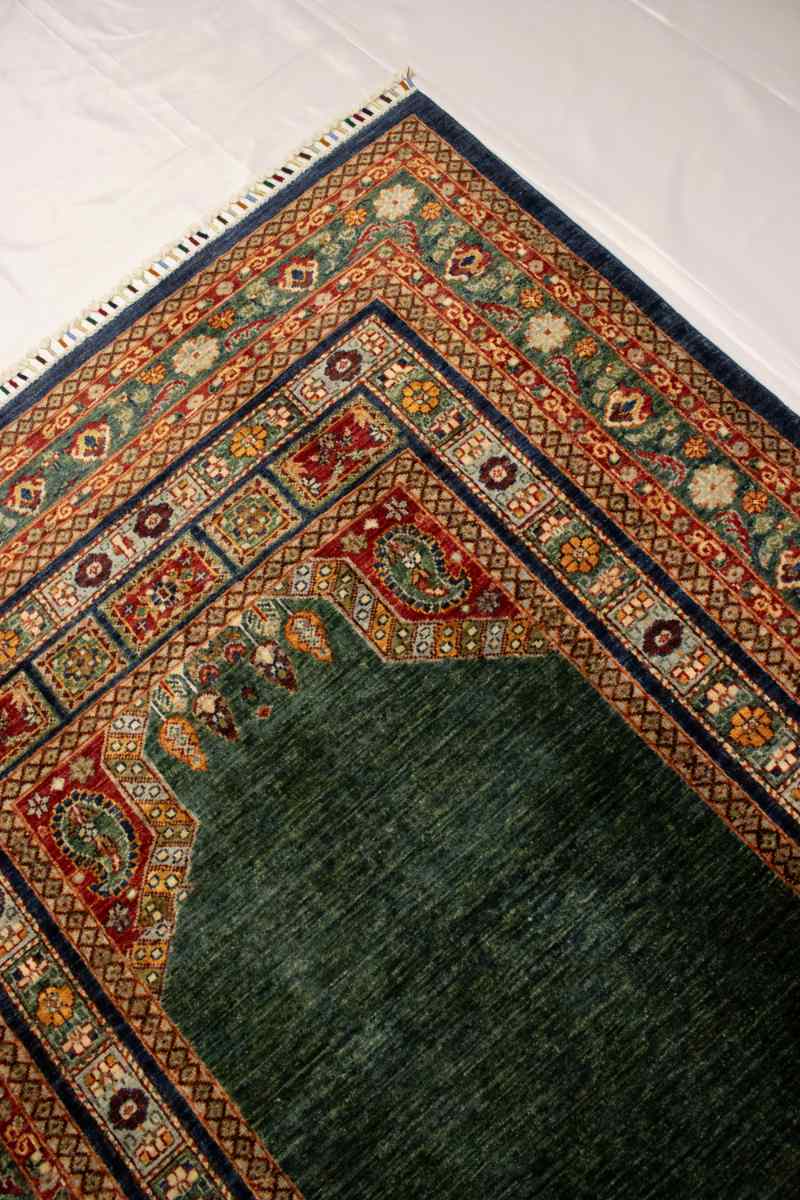 5x7 ft Hand Knotted Afghan Wool Serapi Area Rug - Natural Vegetable Dye thumbnail 3