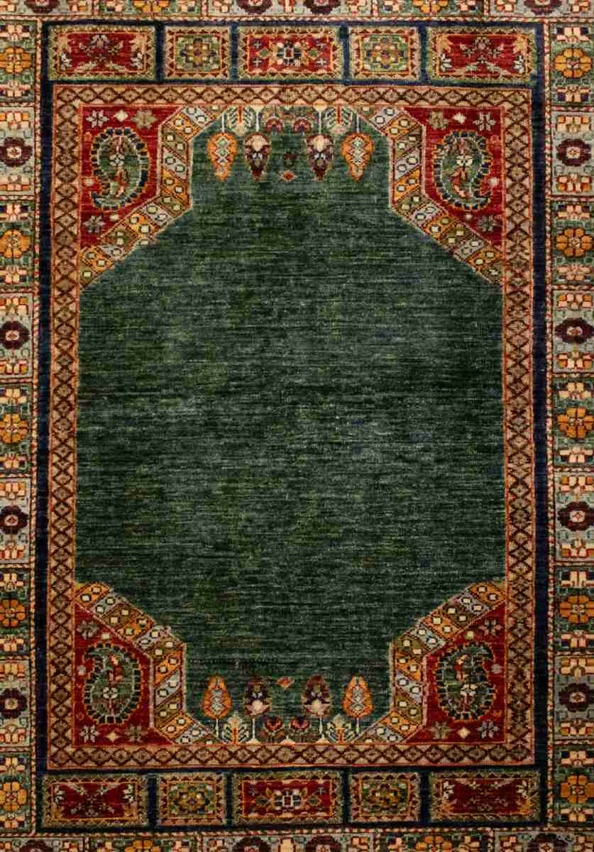 5x7 ft Hand Knotted Afghan Wool Serapi Area Rug - Natural Vegetable Dye thumbnail 4