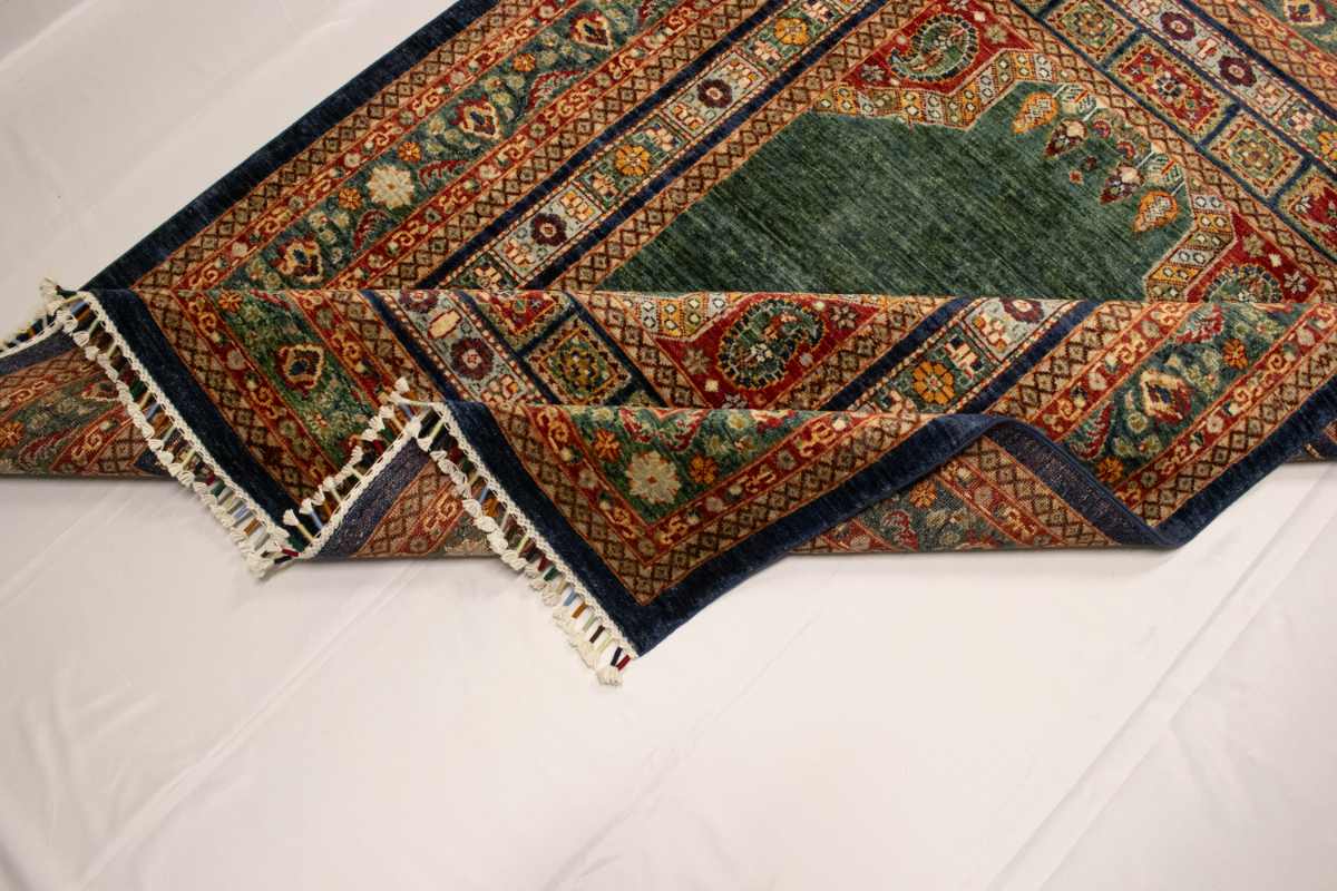 5x7 ft Hand Knotted Afghan Wool Serapi Area Rug - Natural Vegetable Dye thumbnail 6