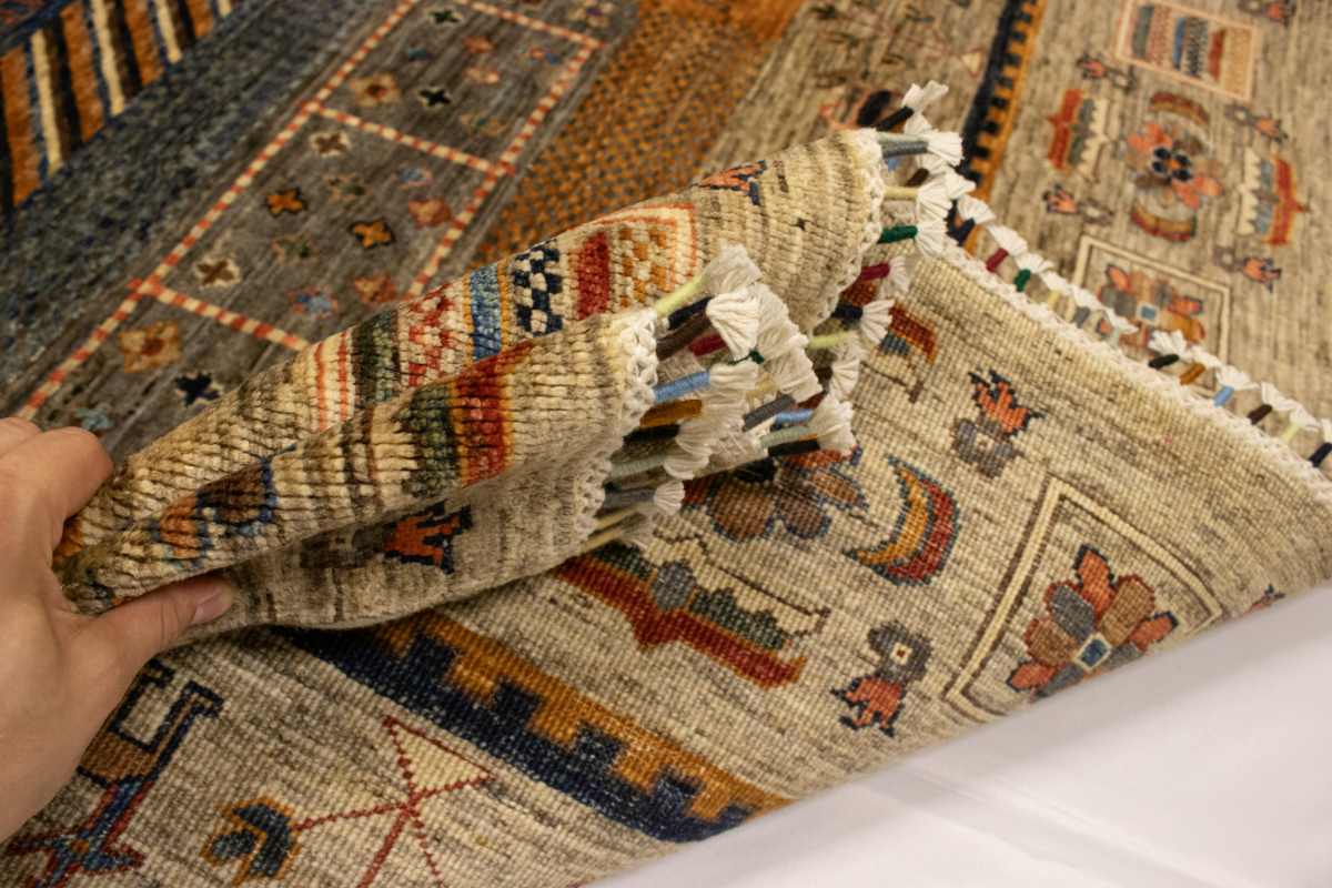 6x8 ft Hand Knotted Afghan Wool Gabbeh Area Rug - Natural Vegetable Dye thumbnail 5