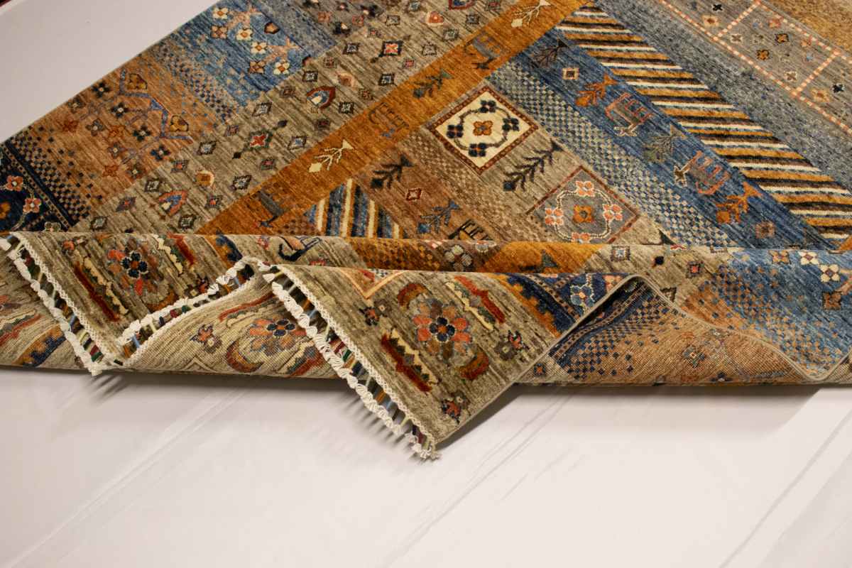 6x8 ft Hand Knotted Afghan Wool Gabbeh Area Rug - Natural Vegetable Dye thumbnail 6