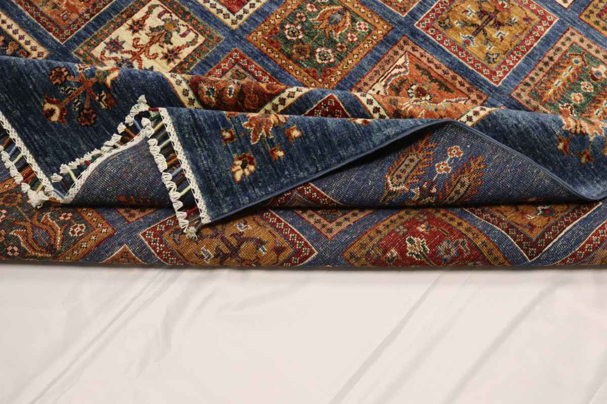 6x8 ft Hand Knotted Afghan Wool Bakhtiari Area Rug - Natural Vegetable Dye thumbnail 6