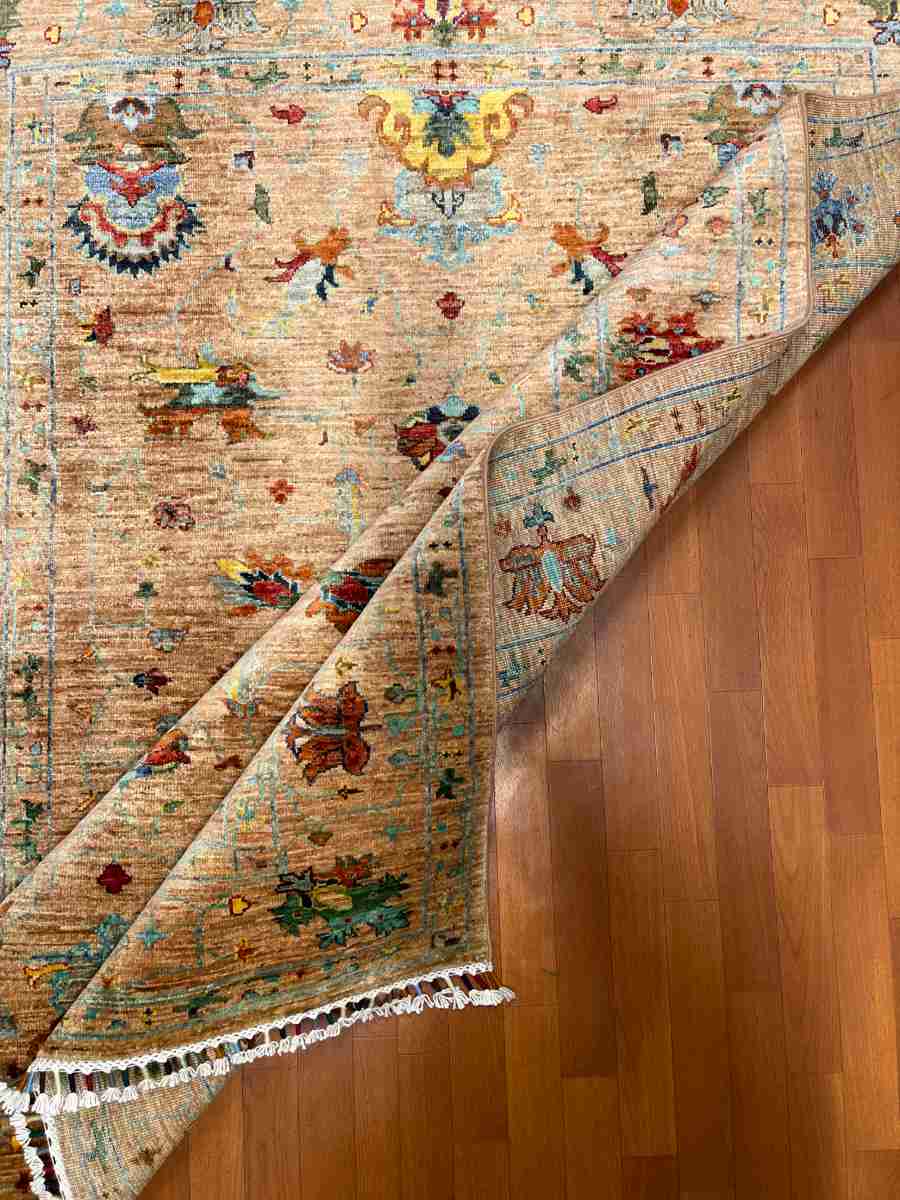 5x7 ft Hand Knotted Afghan Wool Sultani Area Rug - Natural Vegetable Dye thumbnail 7