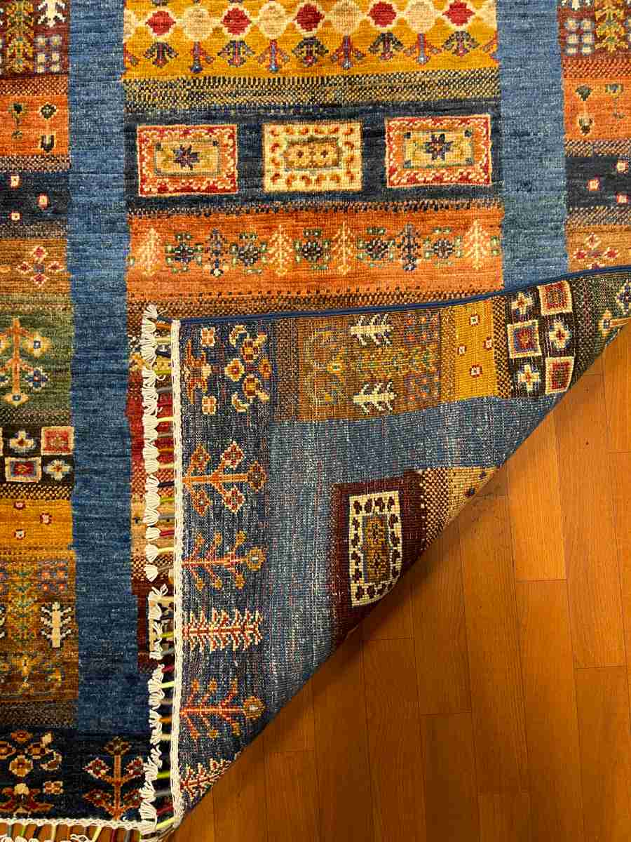 3x4 ft Hand Knotted Afghan Wool Gabbeh Area Rug - Natural Vegetable Dye thumbnail 7
