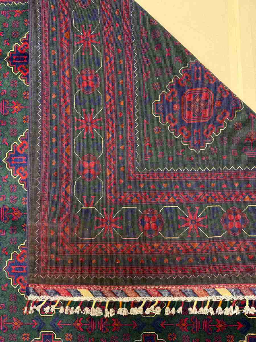 7x10 ft Hand Knotted Afghan Wool Khal Muhammadi Khamyab Area Rug - Natural Vegetable Dye thumbnail 7