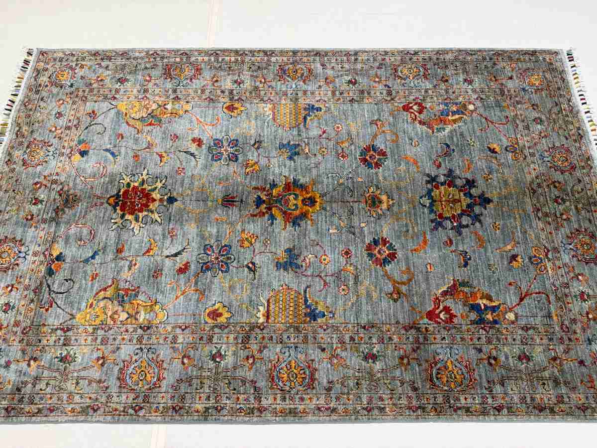 4x6 ft Hand Knotted Afghan Wool Floral Sultani Area Rug - Natural Vegetable Dye thumbnail 5