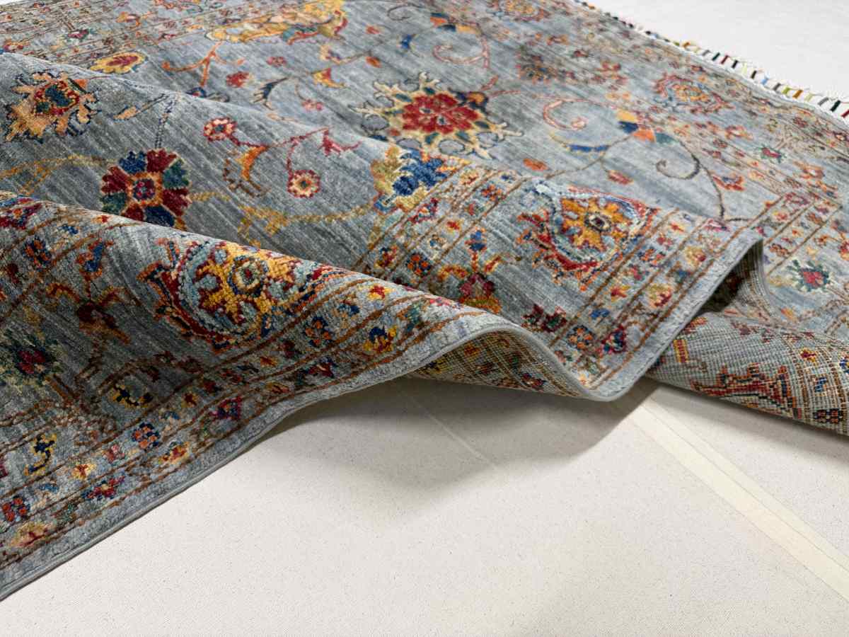 4x6 ft Hand Knotted Afghan Wool Floral Sultani Area Rug - Natural Vegetable Dye thumbnail 6