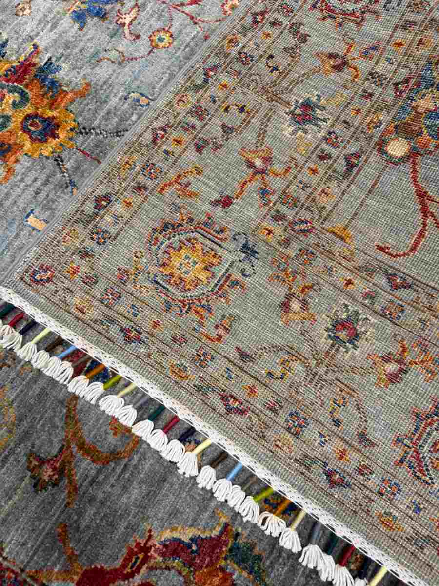 4x6 ft Hand Knotted Afghan Wool Floral Sultani Area Rug - Natural Vegetable Dye thumbnail 7