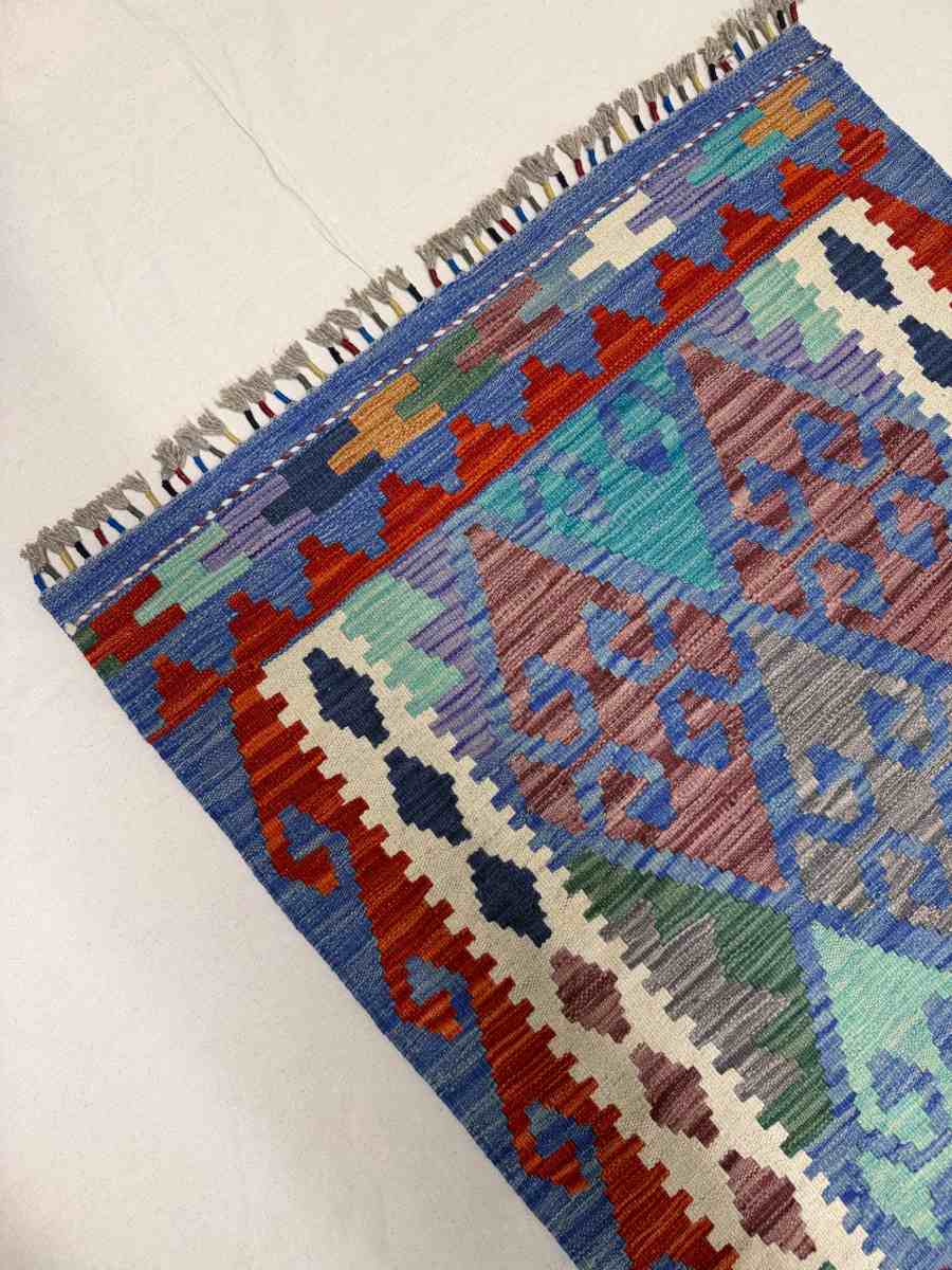 El Dokuma Afgan Kilim Çift Taraf Kullanım Kök Boya Yolluk 83 x 297 cm küçük görsel 5