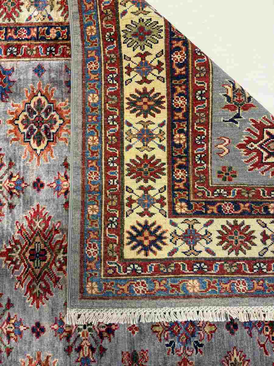 El Dokuma Afgan Halı Memlük Desenli Kök Boya 149 x 193 cm küçük görsel 7