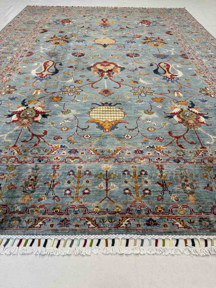 El Dokuma Afgan Halı Sułtani Desenli Kök Boya 176 x 245 cm küçük görsel 3