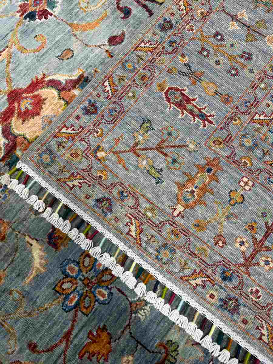 El Dokuma Afgan Halı Sułtani Desenli Kök Boya 176 x 245 cm küçük görsel 7