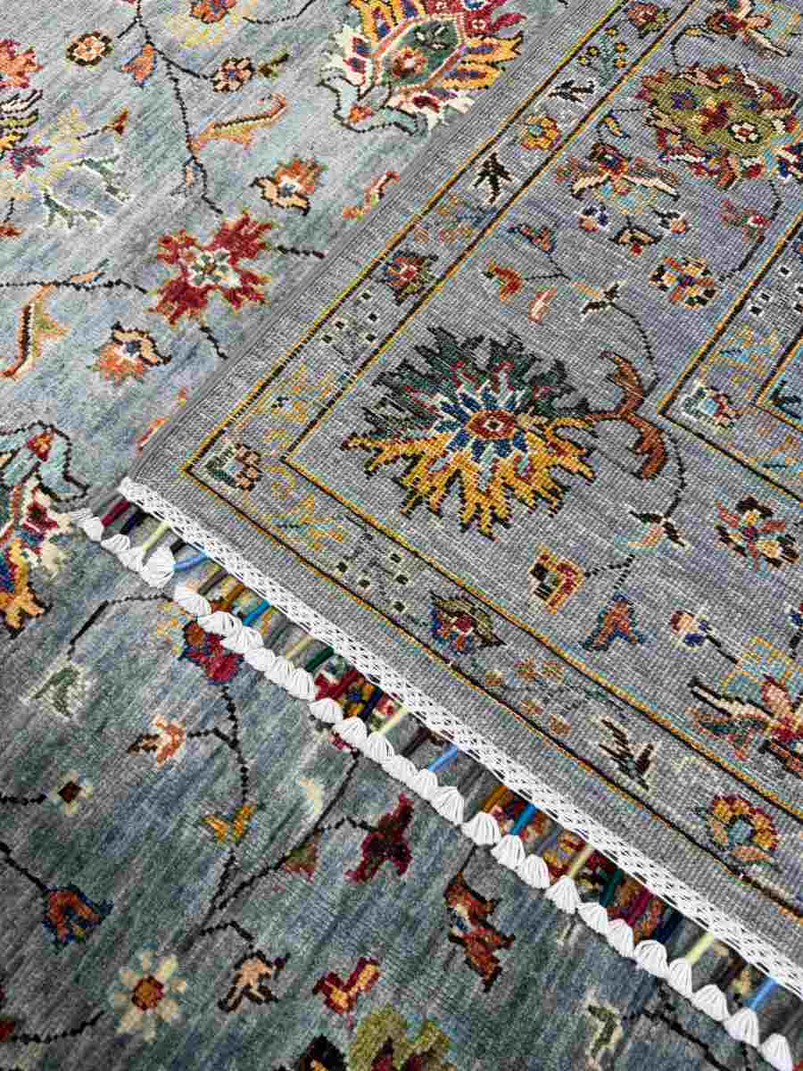El Dokuma Afgan Halı Sułtani Desenli Kök Boya 174 x 236 cm küçük görsel 7