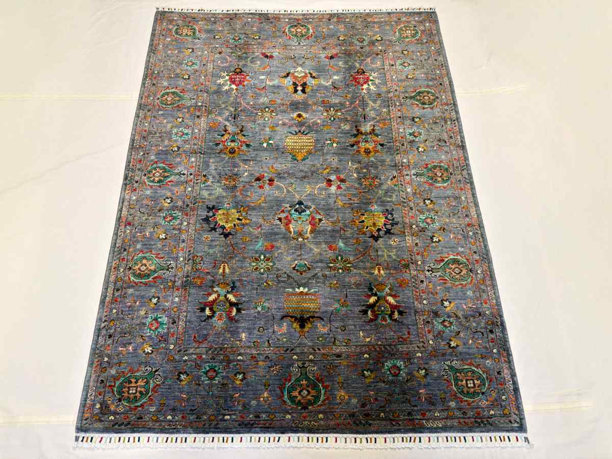 El Dokuma Afgan Halı Sułtani Desenli Kök Boya 178 x 240 cm
