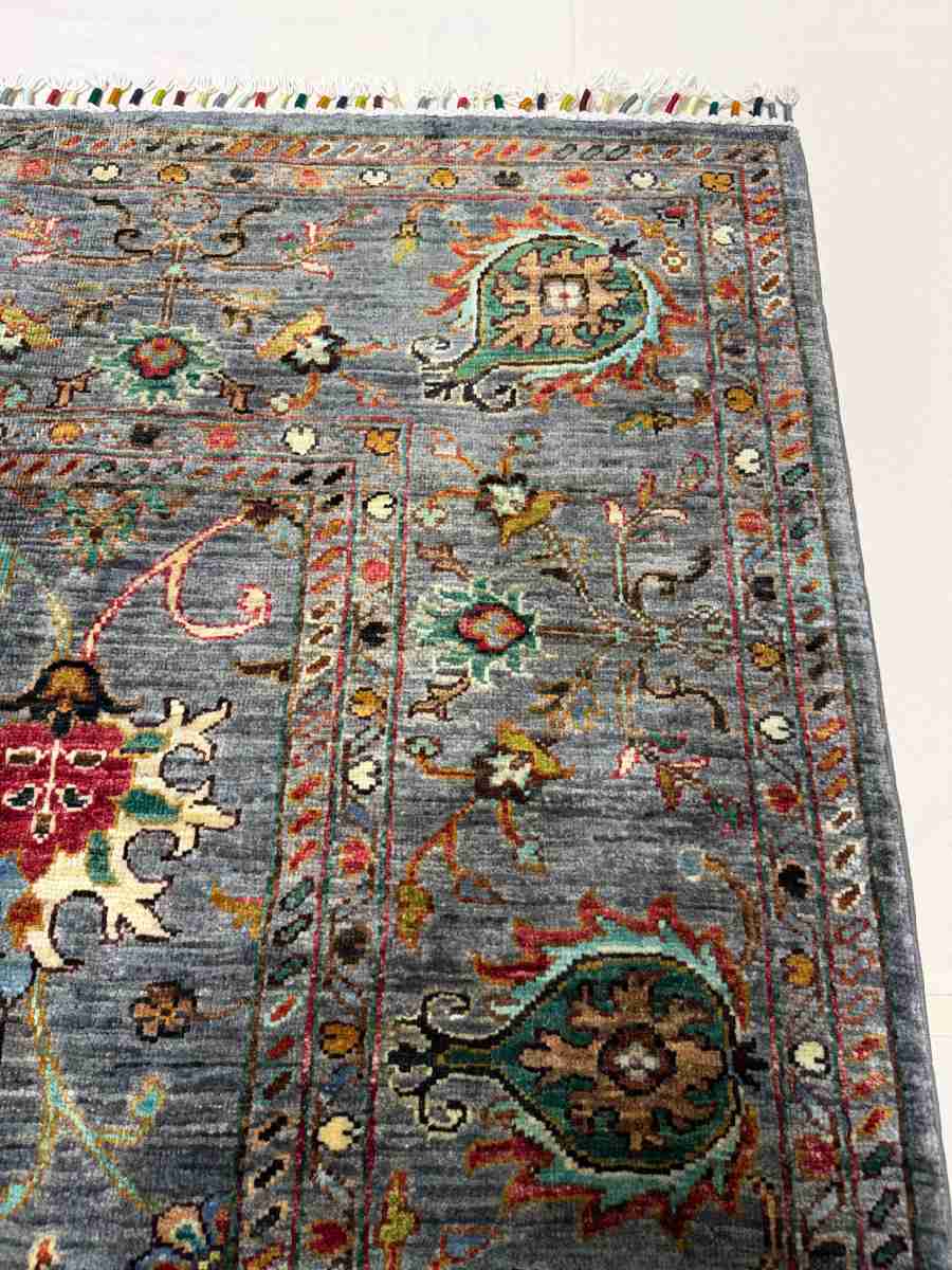 El Dokuma Afgan Halı Sułtani Desenli Kök Boya 178 x 240 cm küçük görsel 4