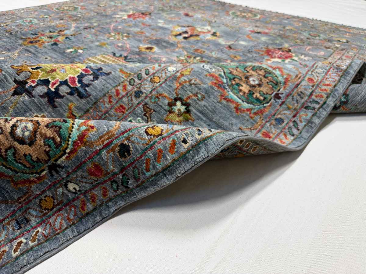 El Dokuma Afgan Halı Sułtani Desenli Kök Boya 178 x 240 cm küçük görsel 6