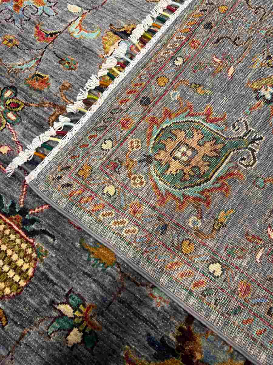 El Dokuma Afgan Halı Sułtani Desenli Kök Boya 178 x 240 cm küçük görsel 7