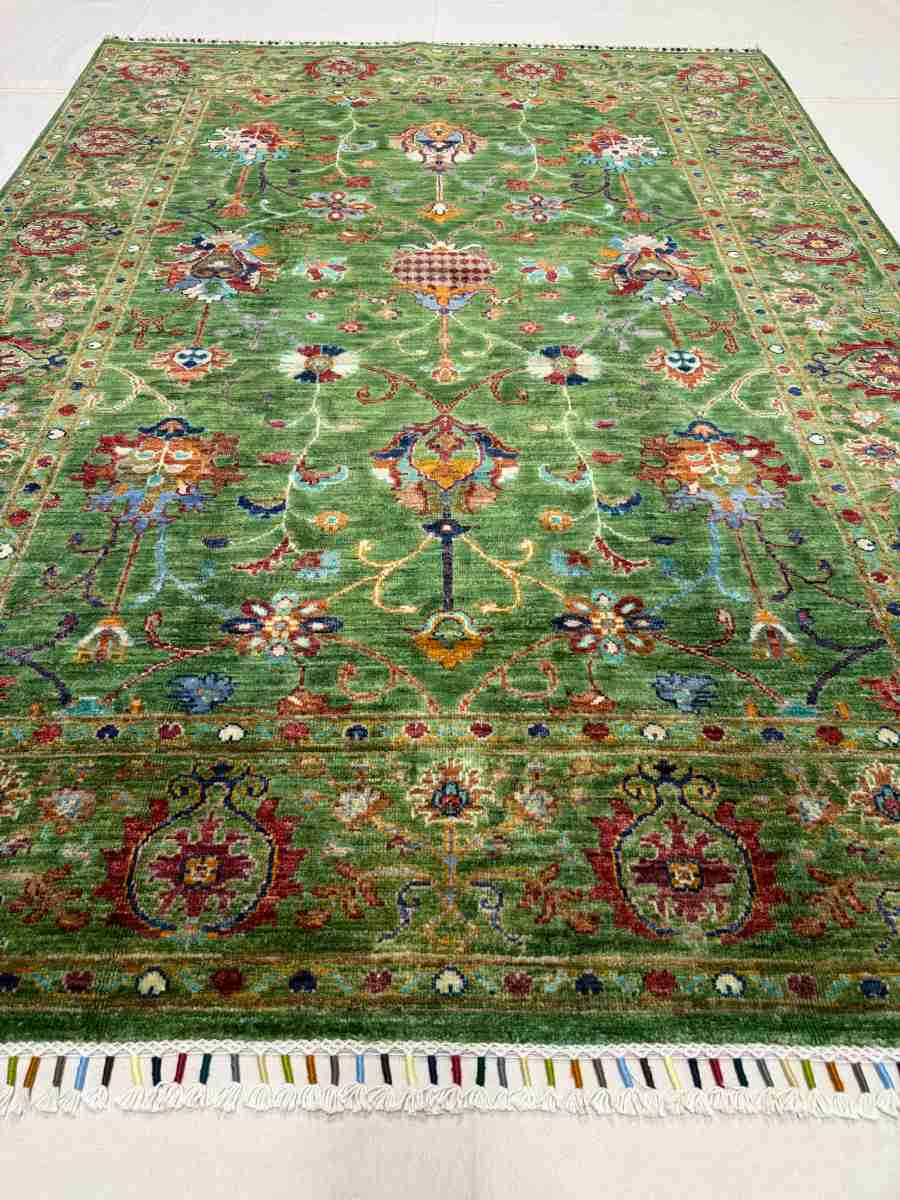 El Dokuma Afgan Halı Sultani Desenli Kök Boya 150 x 206 cm küçük görsel 3