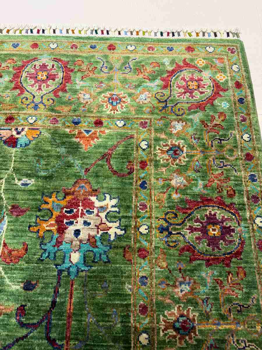 El Dokuma Afgan Halı Sultani Desenli Kök Boya 150 x 206 cm küçük görsel 4