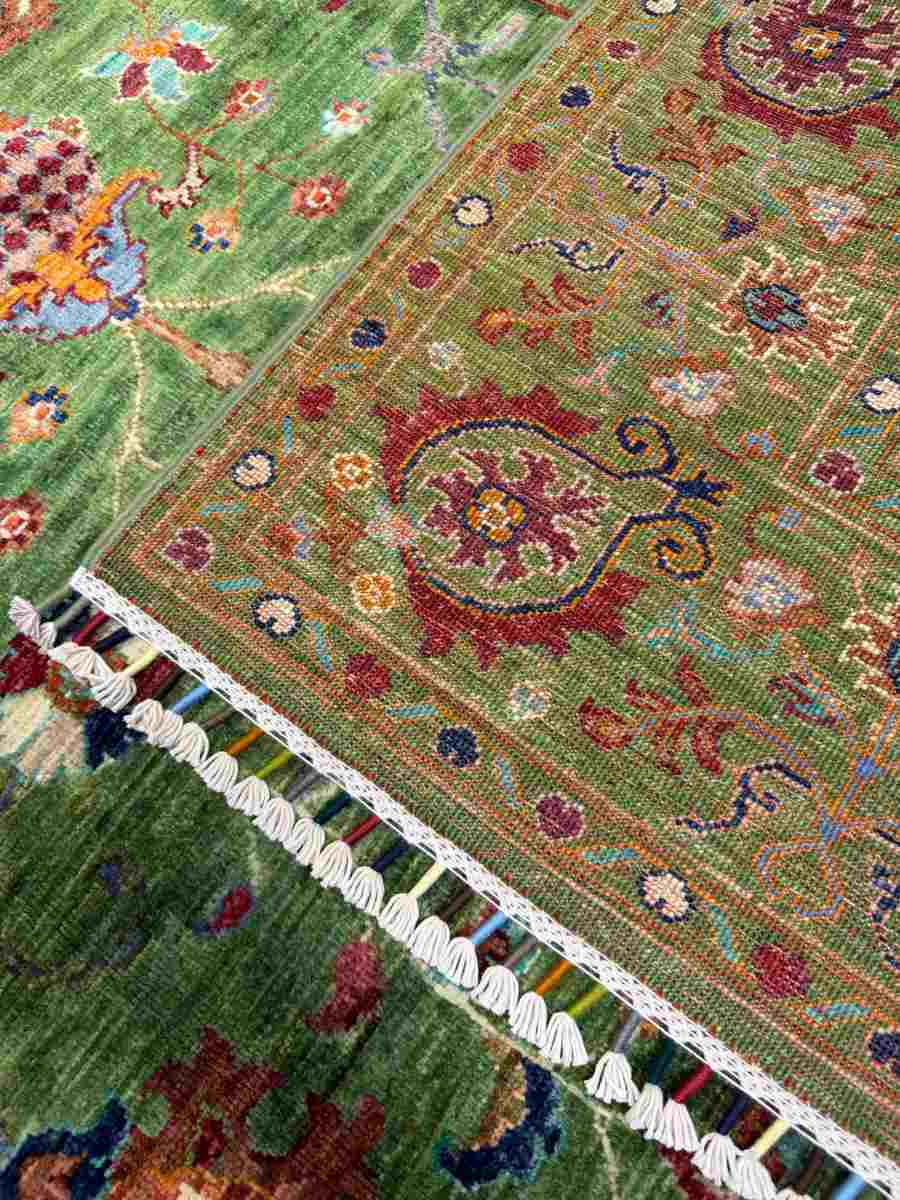 El Dokuma Afgan Halı Sultani Desenli Kök Boya 150 x 206 cm küçük görsel 7