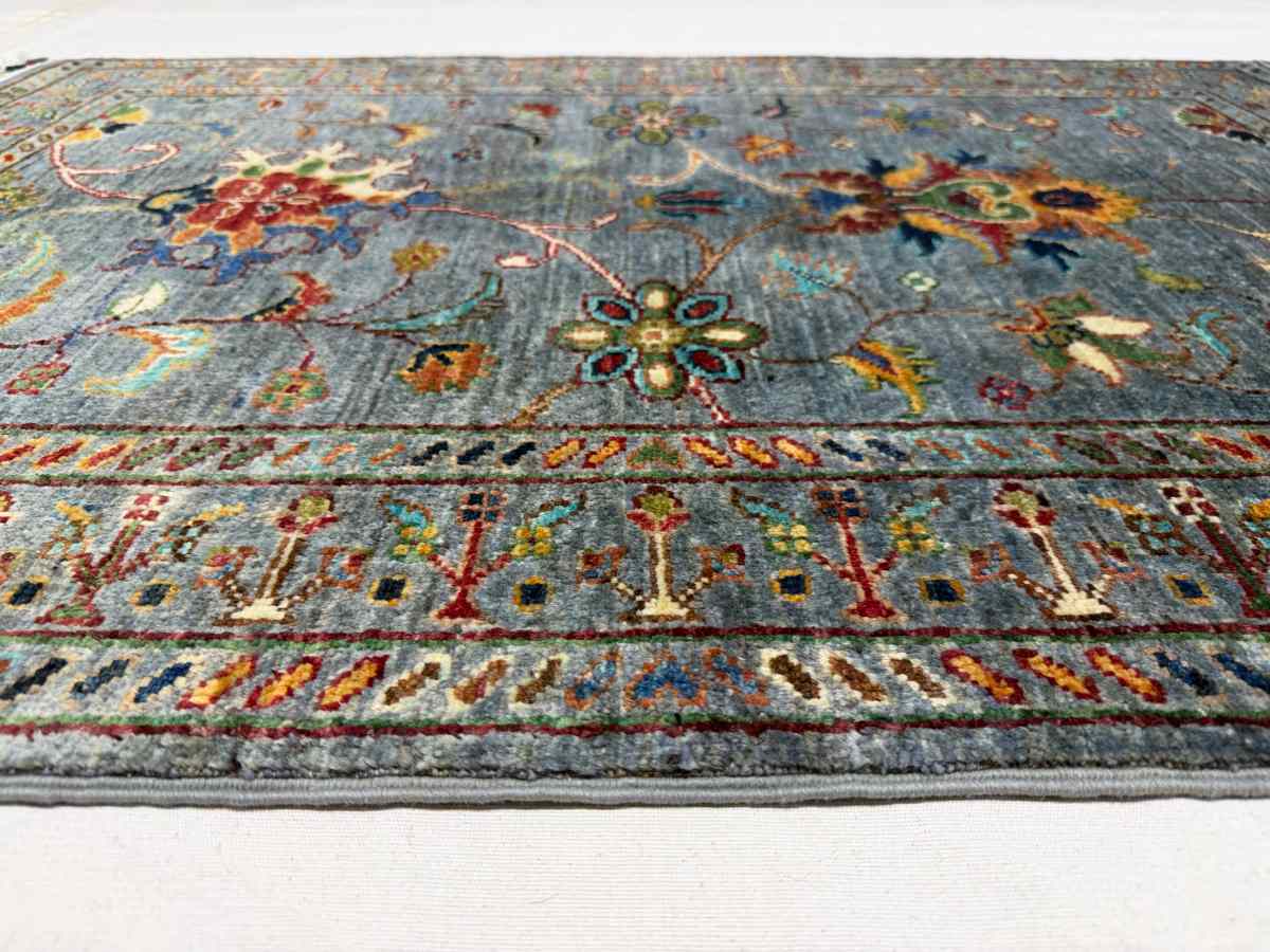 El Dokuma Afgan Halı Sultani Desenli Kök Boya 82 x 125 cm küçük görsel 5