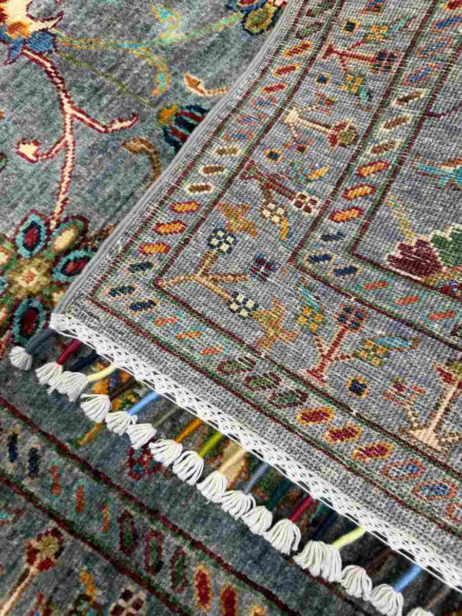 El Dokuma Afgan Halı Sultani Desenli Kök Boya 82 x 125 cm küçük görsel 7