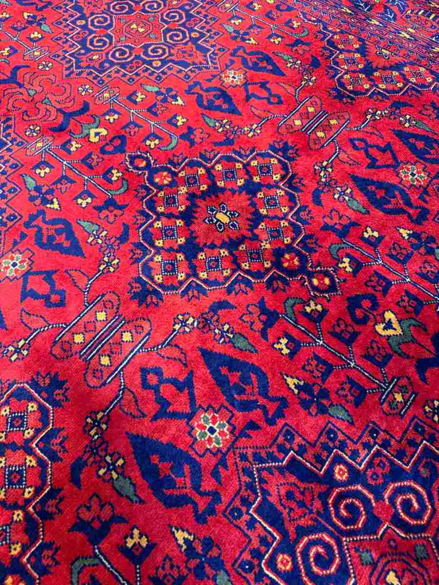 El Dokuma Afgan Halı Bilicik Desenli Kök Boya 121 x 180 cm küçük görsel 6