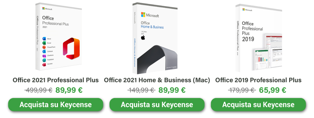 Acquista Office per PC o Mac su Keycense