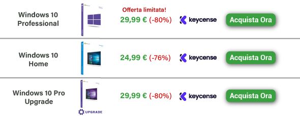 Offerte Black Friday su Windows 10 Keycense