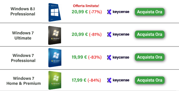 Offerte Black Friday su Windows 7 e 8.1 Keycense
