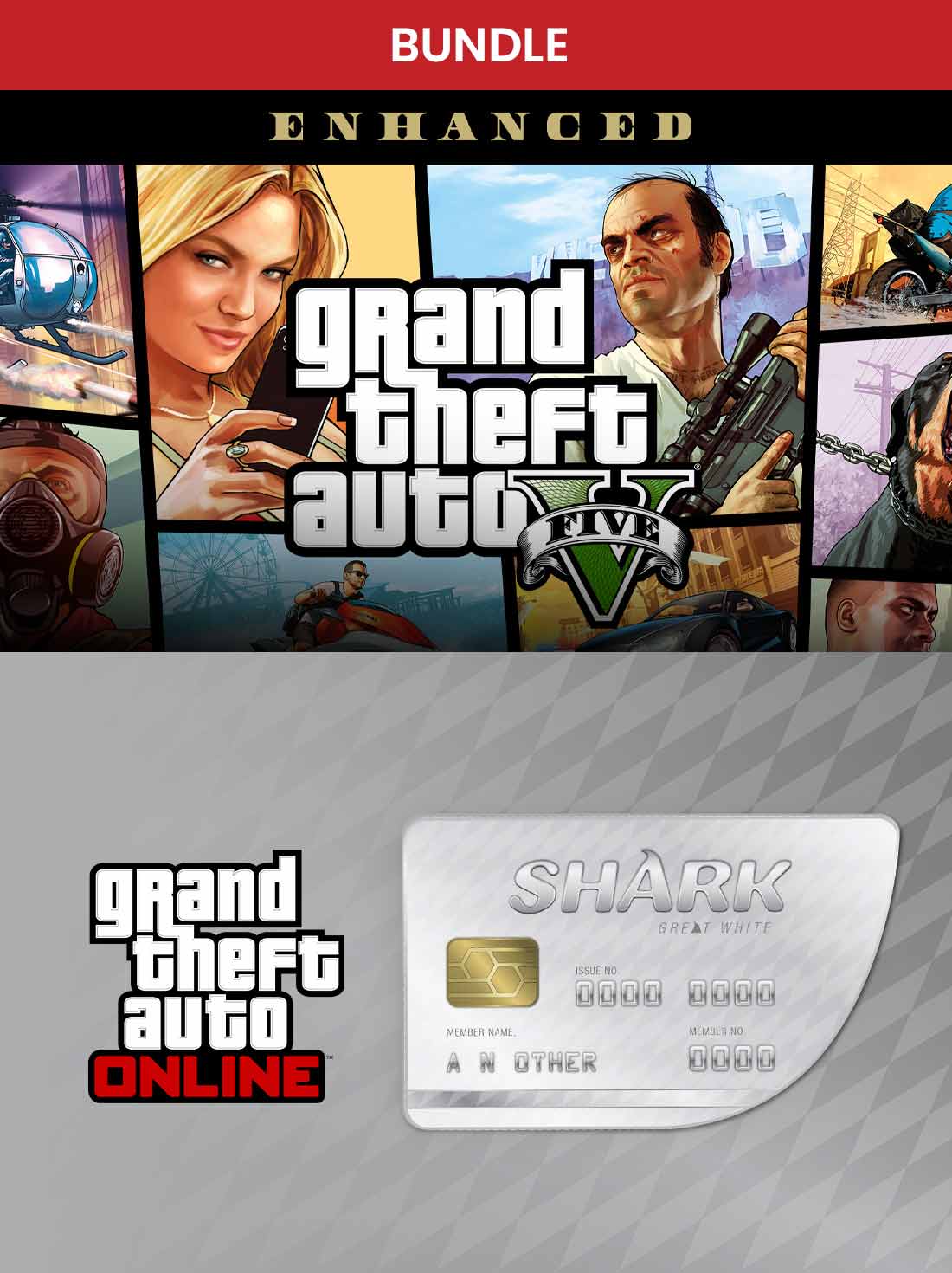 Grand Theft Auto V Enhanced & Great White Shark Card PC Steam Account | Steam