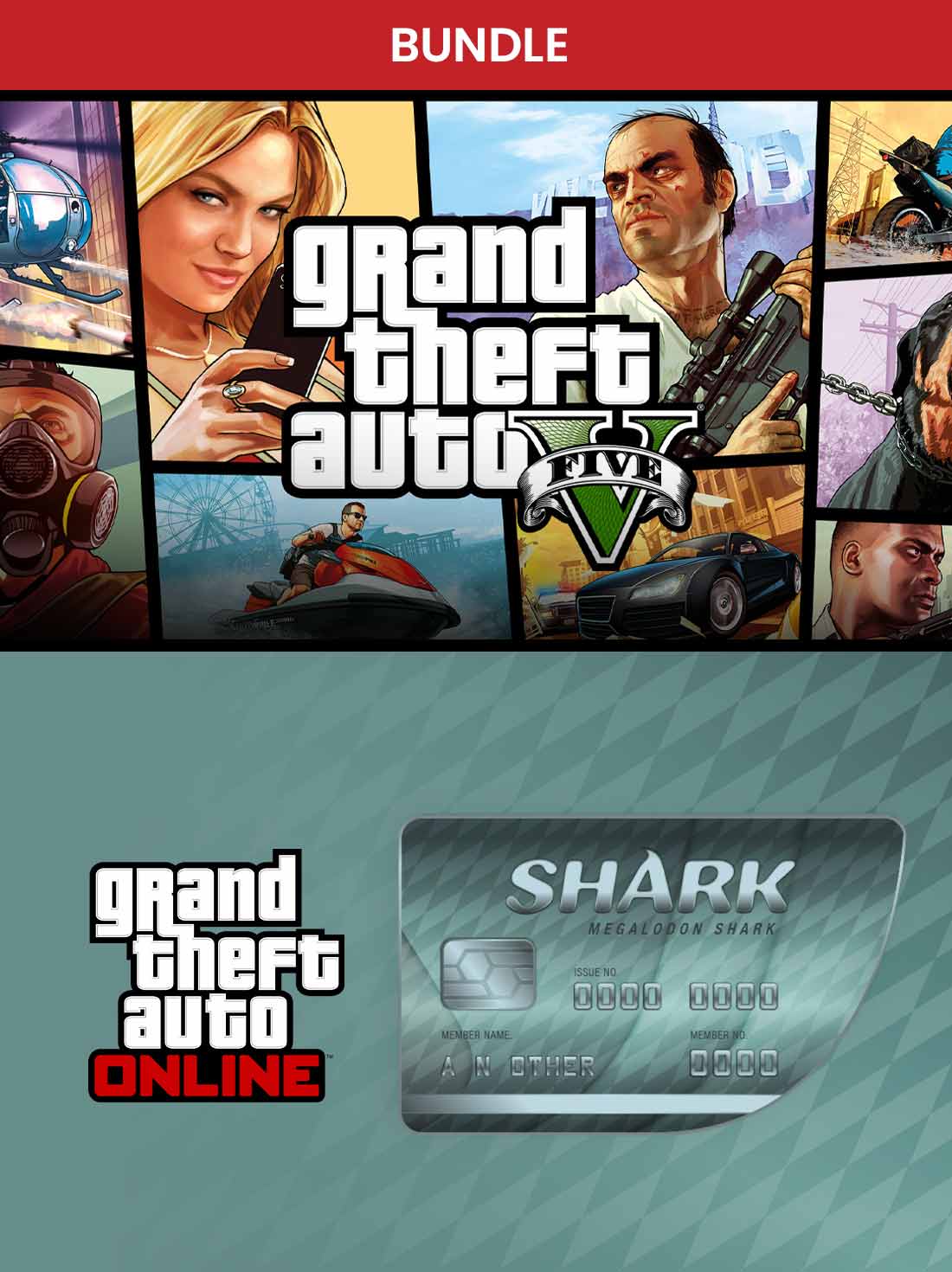Grand Theft Auto V GTA + Megalodon Shark Cash Card | Rockstar