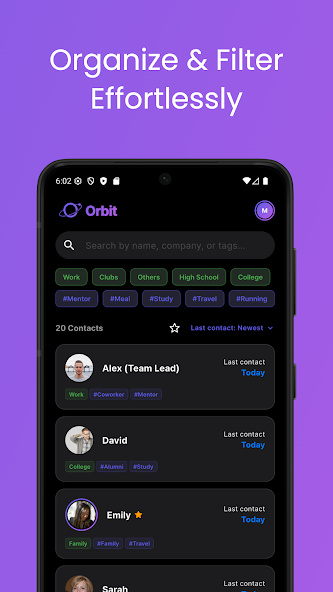 Orbit : My Social Universe 프로젝트 화면 4