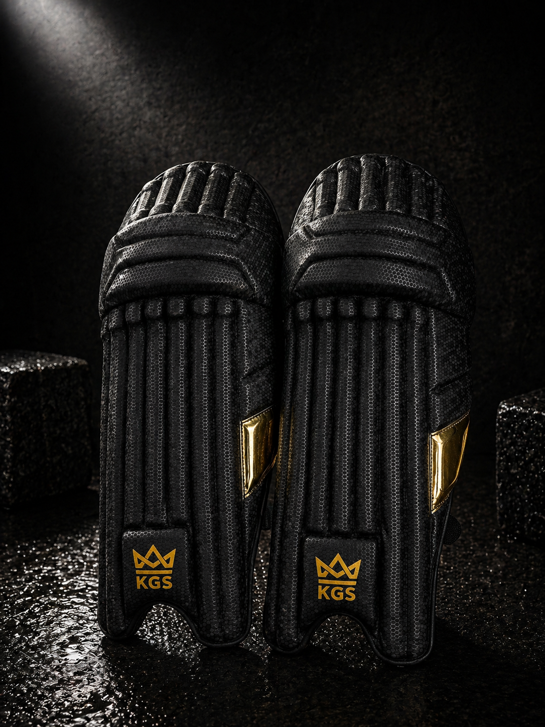 KGS Elite Stealth Batting Pads – High-Performance Black Cricket Pads for Maximum Protection