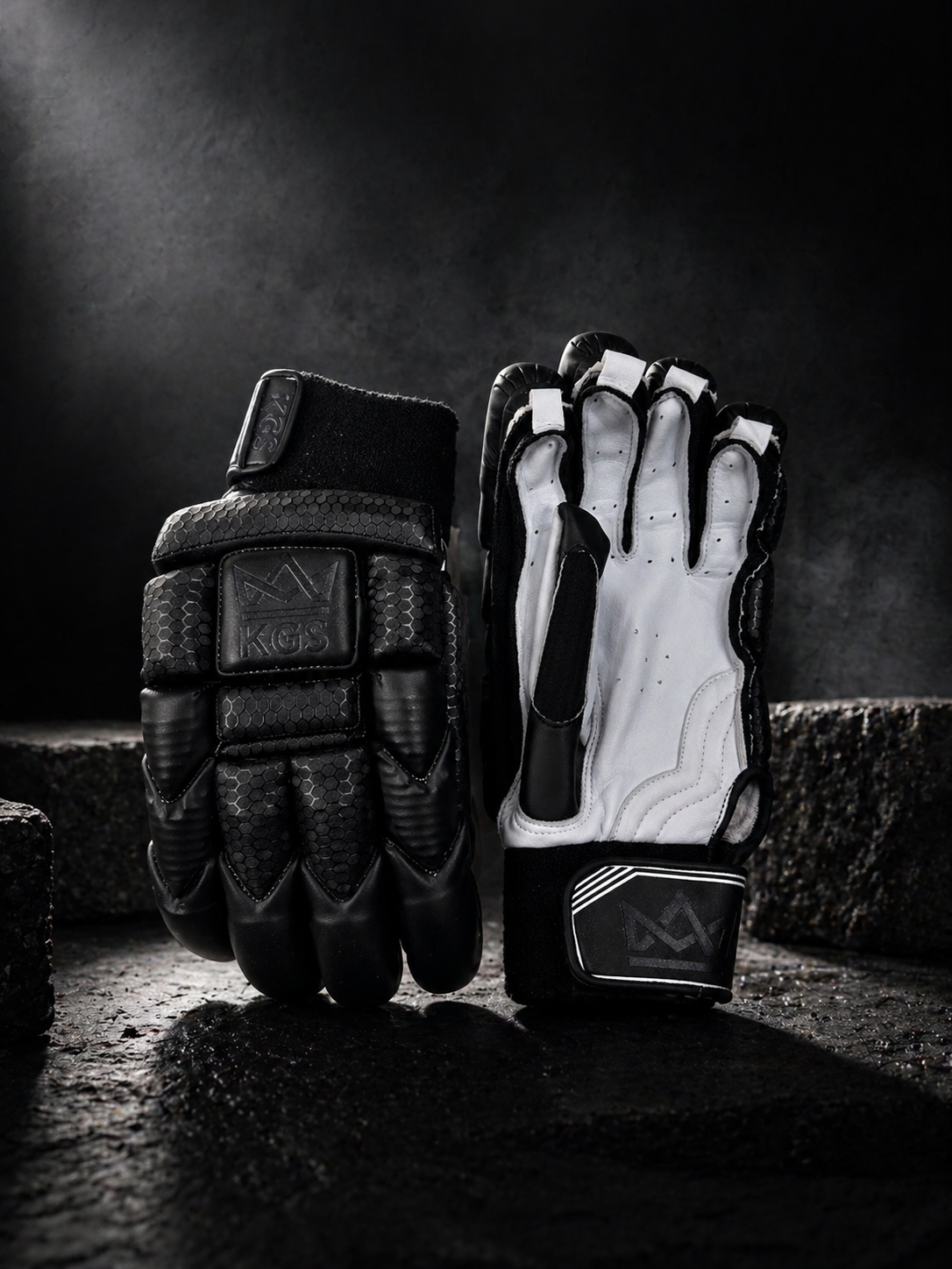 KGS Elite Stealth Batting Gloves – Premium Black Cricket Gloves with Pro-Level Protection preview 4