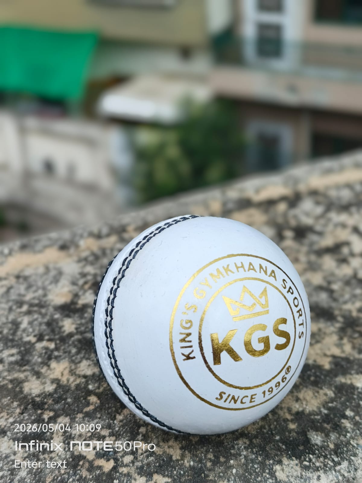 KGS Club White Cricket Ball – Black Seam, Gold Edition | Match & Practice Ball preview 2