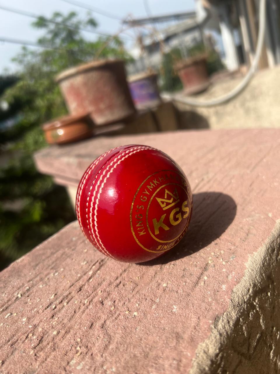 KGS Core Red Cricket Ball – Classic White Seam | Traditional Practice Ball