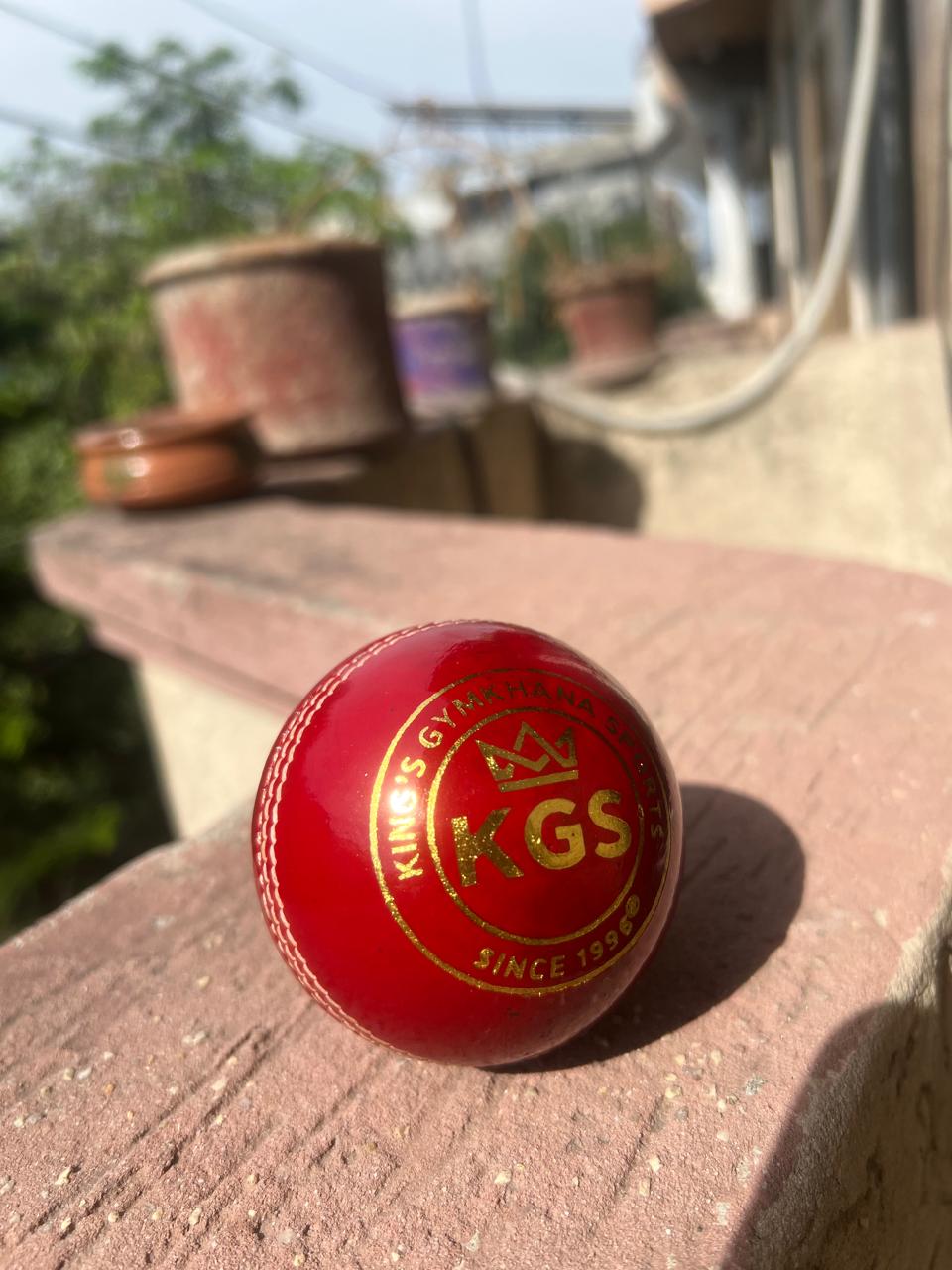 KGS Core Red Cricket Ball – Classic White Seam | Traditional Practice Ball preview 2