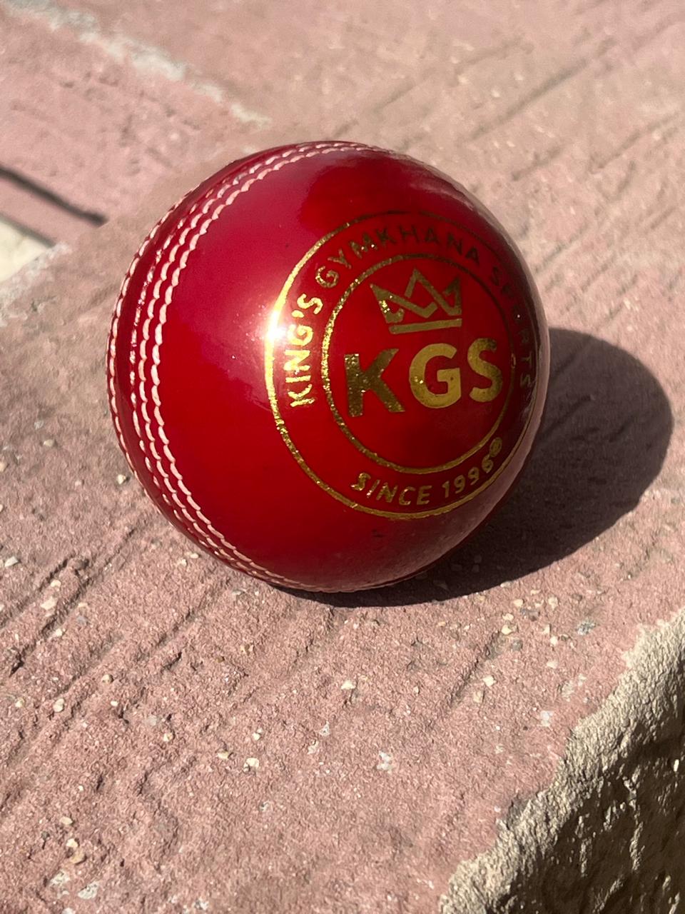 KGS Core Red Cricket Ball – Classic White Seam | Traditional Practice Ball preview 3