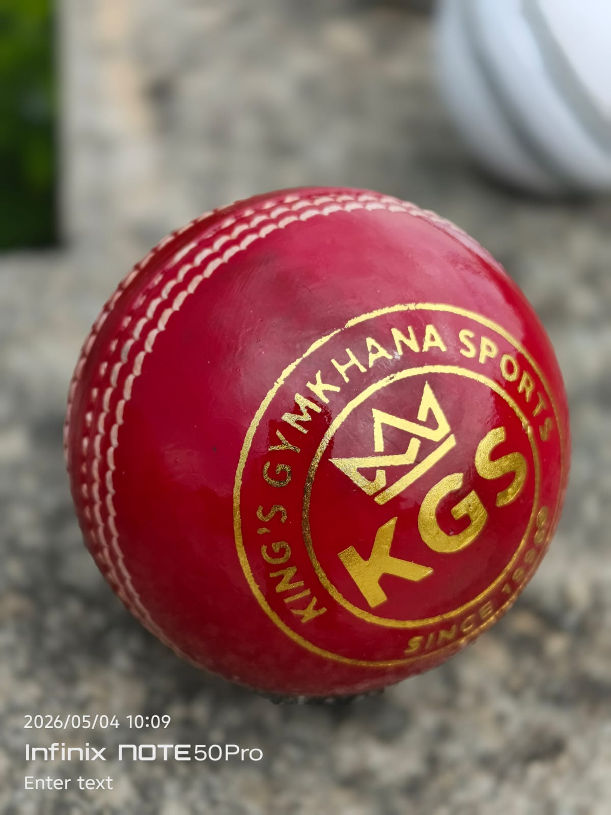 KGS Club Red Cricket Ball – Classic Match Ball with White Seam preview 3