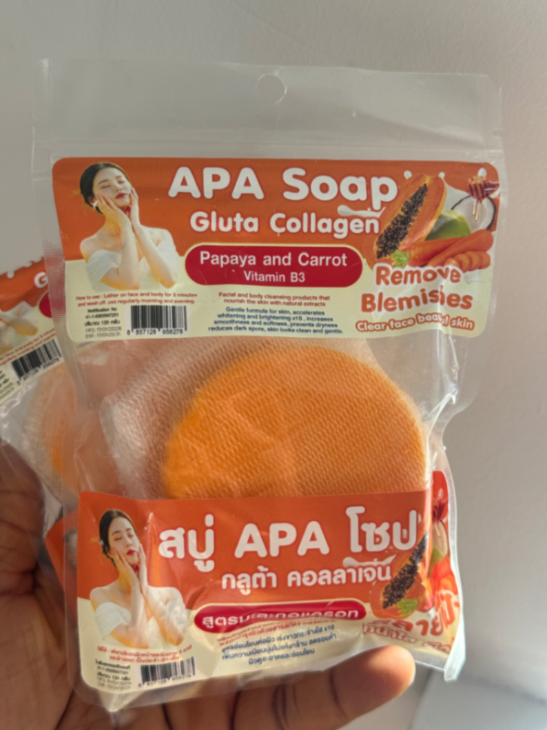 Apa Soap Gluta 10x Whitening Face Soap with Papaya & Carrot