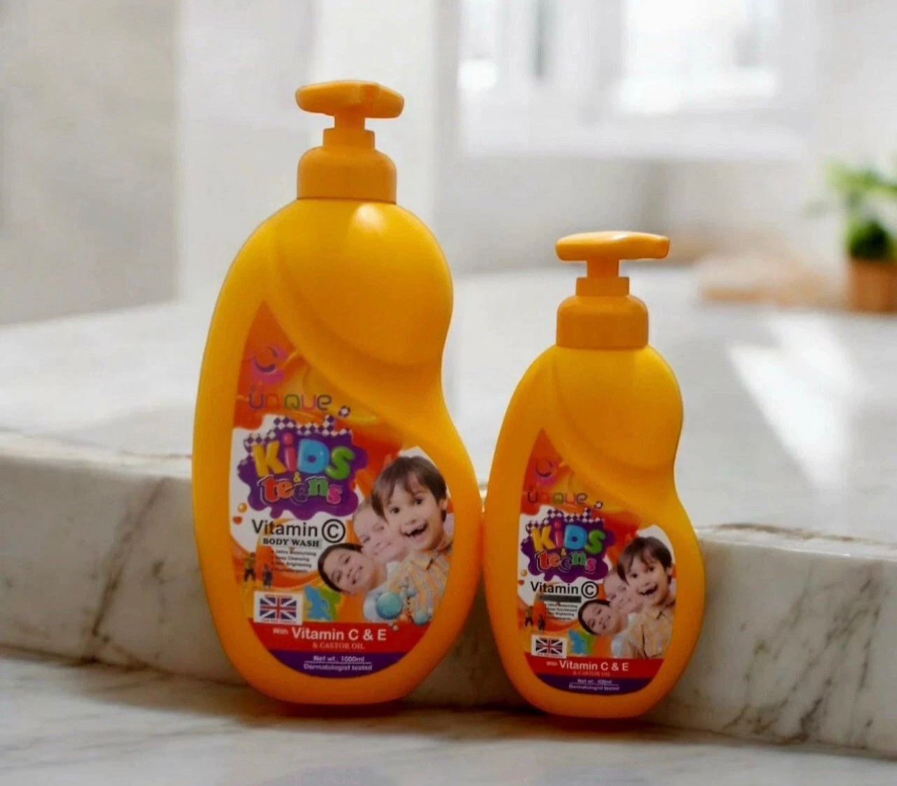 Unique Kids And Teens Vitamin C Brightening Lotion 500ml+ Shower Gel 1000ml - 2pcs set-03