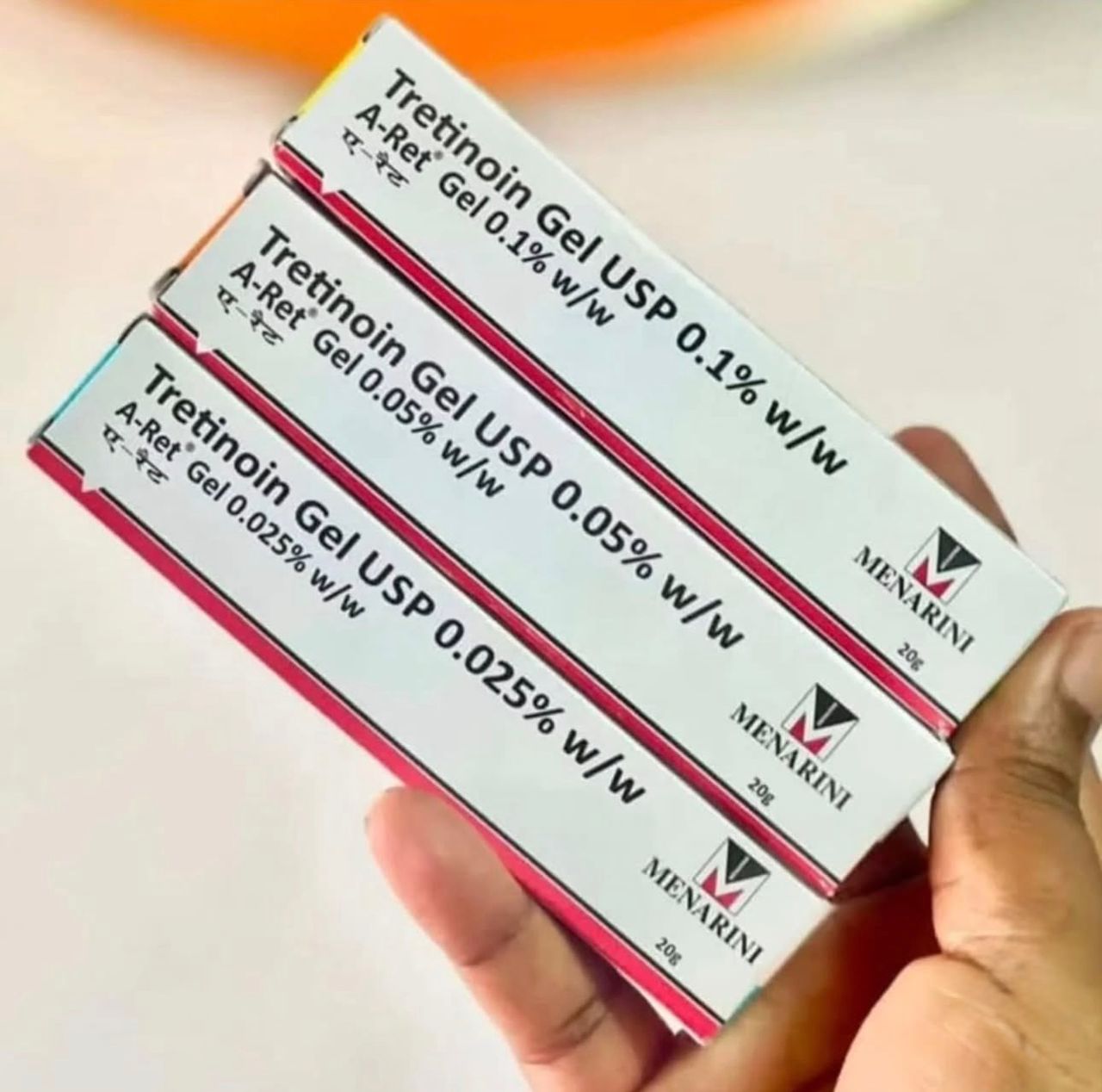 Tretinoin Gel Usp 0.025%, 0.5% & 0.1% for acne & Anti-aging 20g