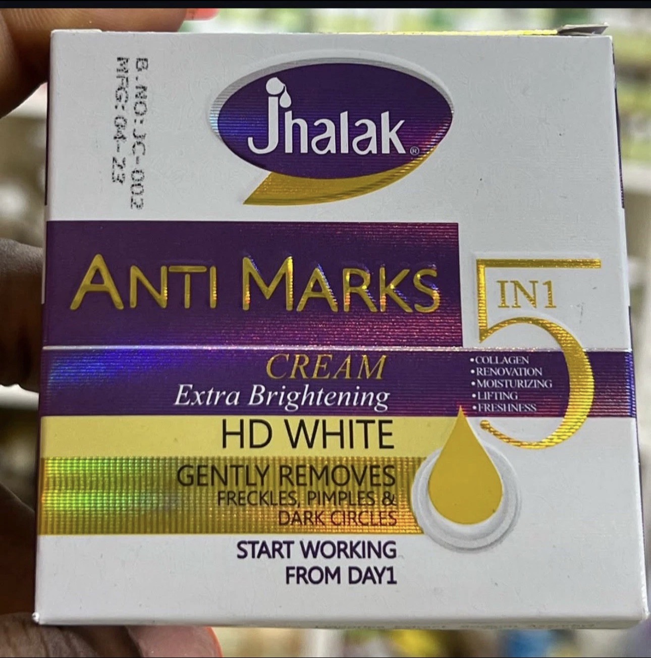 Jhalak Anti-Mark Extra Brightening HD White Face cream 30g (5days Action)