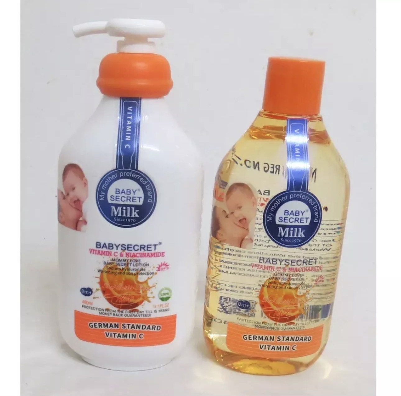 Baby Secret Vitamin C & Niacinamide Body Lotion 400ml + Oil 440ml- From Birth (2Pcs Set)