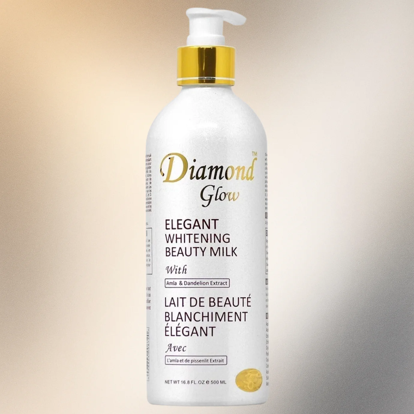 Diamond Glow Elegant Whitening Beauty Milk  500ml  (fast Whitening)