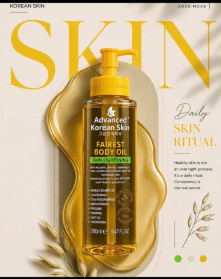 1pcs Advanced Korean Skin Fairest Body Oil 280ml