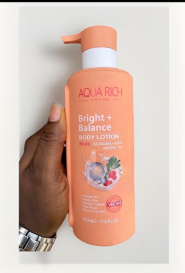 Aqua Rich Bright+ Balance Body Lotion 500ml ( Niacinamide & Alpha Arbutin)